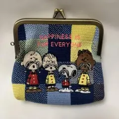 PEANUTS スヌーピー 刺繍がま口ポーチ小