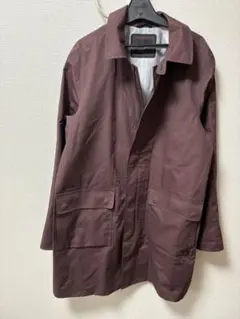 LANVIN シルク混 ミリタリージャケット 光沢 ワインレッド/VW514 