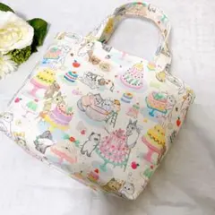 □051.ハンドメイド ユキエモン スクエア2ポケットポーチ ツインファスナースクエアポーチ yukiemon ユキエモン ハンドメイド