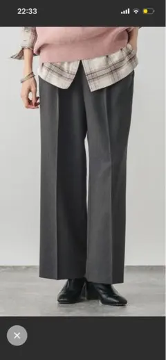 グローバルワーク　スッキリイージーパンツ　チャコールグレー