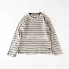 エディーバウアー 長袖 Tシャツ ロンT ボーダー グレー メンズS 綿100%