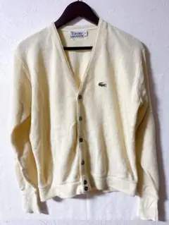 美品　IZOD LACOSTE ラコステ クリーム色 カーディガン 【M】
