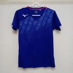Mizuno バレーボールシャツ Vネック L 青 ウィメンズ ミズノ 半袖