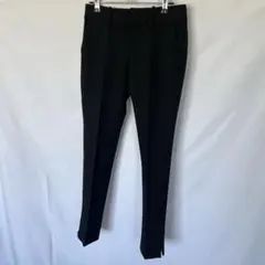 ZARA テーパードパンツ ブラック S センタープレス 美脚 裾ジップ