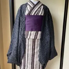 レース羽織 モモンガコートフリーサイズ ネイビー