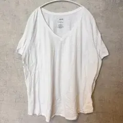 ソノマ Tシャツ Vネック 無地 1X 白 綿混 ビッグサイズ ベーシックのサムネイル