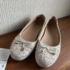 美品　23センチ　fitflop バレリーナ-リュックス-ツイードシューズ