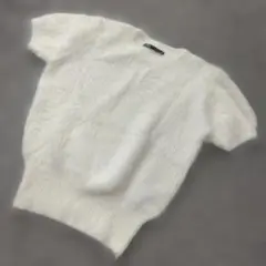 ★b2642 ZARA ザラ【M】ホワイト 半袖ニット