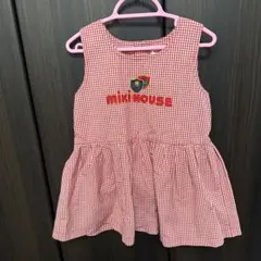 【希少】オールドミキハウス ギンガムチェック ワンピース 100 ロゴ 刺繍