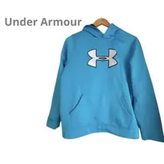 海外古着【Under Armour 】YXL フード付きパーカー 青