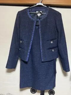 ネイビー ツイード ジャケット スカート セット　7号