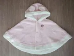 フリースポンチョ ピンク フード付き　ミニーマウス
