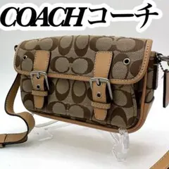 【極美品・希少】コーチ ショルダーバッグ シグネチャー ダブルバックル