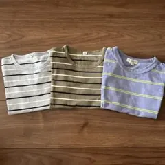無印 ボーダーTシャツ3枚セット 100cm