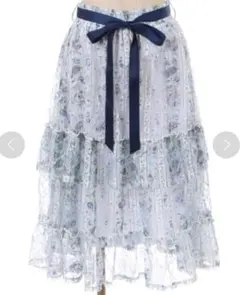 美品♡axes femme♡ストライプローズ柄スカートのサムネイル