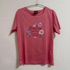 DISCUS SPORTEC 花柄プリント Tシャツ Mサイズ ピンク