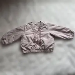 petit main 90cmスナップボタン中綿フリルジャンパーピンク美品