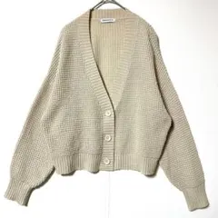 ブラウニー ニットカーディガン ベージュ ワッフル編み M〜L 相当 Yrのサムネイル