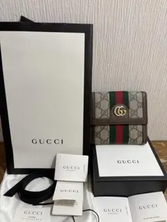 未使用級⭐︎GUCCI オフィディア 濃紺 ggマーモント 二つ折り財布 付属品付 未使用級⭐︎GUCCI オフィディア 濃紺 ggマーモント 二つ折り財布 付属