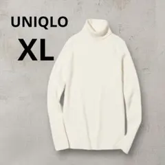 新品未使用⭐︎ユニクロ エクストラファインメリノリブタートルネックXL アイボリー