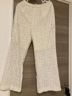 ホワイト ワイドパンツ