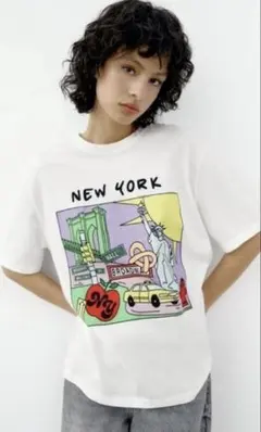 ZARA ザラ プリントTシャツ Mサイズ