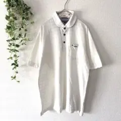 Mr. JUNKO ポロシャツ ホワイト 【L】半袖 ボーダーのサムネイル