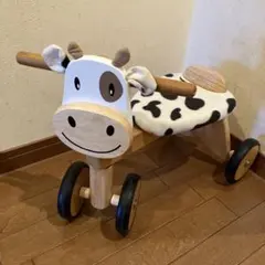 【美品】✨I'mTOY✨木製4輪トレーニングバイク　モーモーバイクのサムネイル