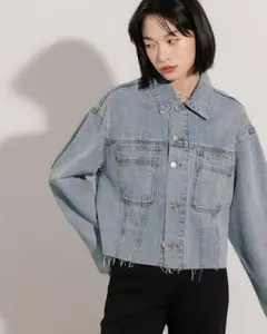 【値下げ】デニムジャケット　ネイビー　ダメージ加工　新品未開封