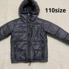 デニムダンガリー　フード付きダウンコート