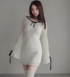 AND MARY Lily crochet mini dress ivory - メルカリ