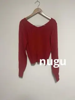 nugu Vネックボールドリブニット