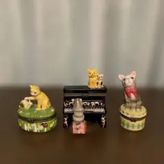 猫ちゃんのヒンジボックス　ポタリーケース　②