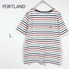 【ポートランド】Tシャツ 半袖 ボーダー カジュアル L 着回し 刺繍 夏コーデのサムネイル