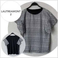 【美品♪】LAUTREAMONT ジャガードチェック 異素材切り替えブラウスのサムネイル