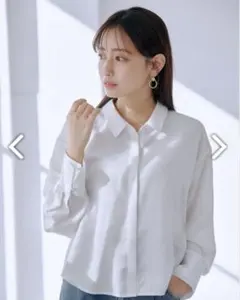 【試着のみ】COHINA ラインストーンシャツ オフホワイト