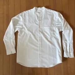 GU バンドカラー長袖シャツ（ホワイト）