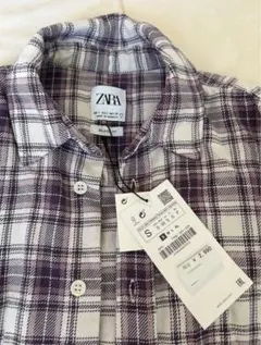 【新品】ZARA ザラ　ノースリーブシャツ　ベスト　チェック柄
