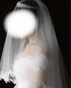 ウェディングベール　花柄　刺繍