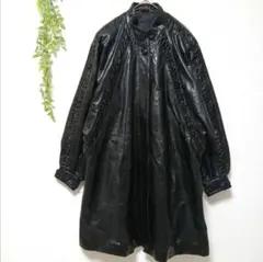 レザー ハーフコート ドルマンスリーブ ギャザー ヴィンテージ 牛革 日本製 F