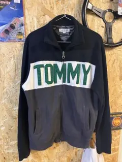 TOMMY ジップアップスウェット L ネイビー