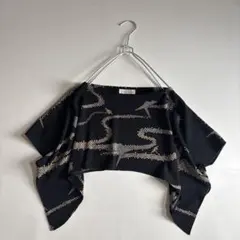 詩仙堂 ヒトシタムラ 縮緬 和柄 織鶴 ケープ ワイド ポンチョブ ラウス 