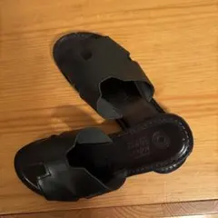 Eder黒 レザー オープントゥ サンダルのサムネイル