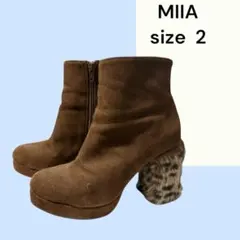 No.E6 (♡)MIIA レオパードファーショートブーツ