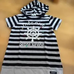 3can4on ボーダー フード付き 半袖Tシャツのサムネイル