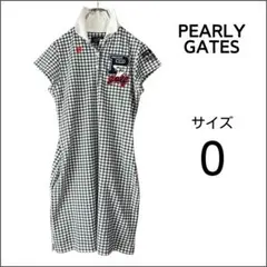 美品】パーリーゲイツ ストライプ 鹿の子ポロワンピース ゴルフウェア