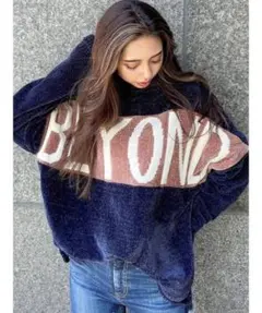GYDA BEYOND ロゴ モールニット トップス