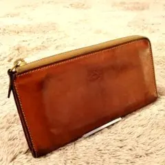 Hsyさま専用【美しいヌメ革】長財布　本革　大容量　刻印　ラウンドジップ Hsyさま専用【美しいヌメ革】長財布 本革 大容量 刻印 ラウンドジップ