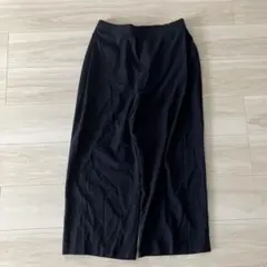 ブラック ワイドパンツ ゴムウエスト