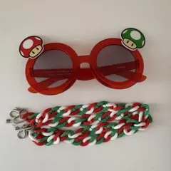 スーパーキノコ/1upキノコ　チェーン付きサングラス